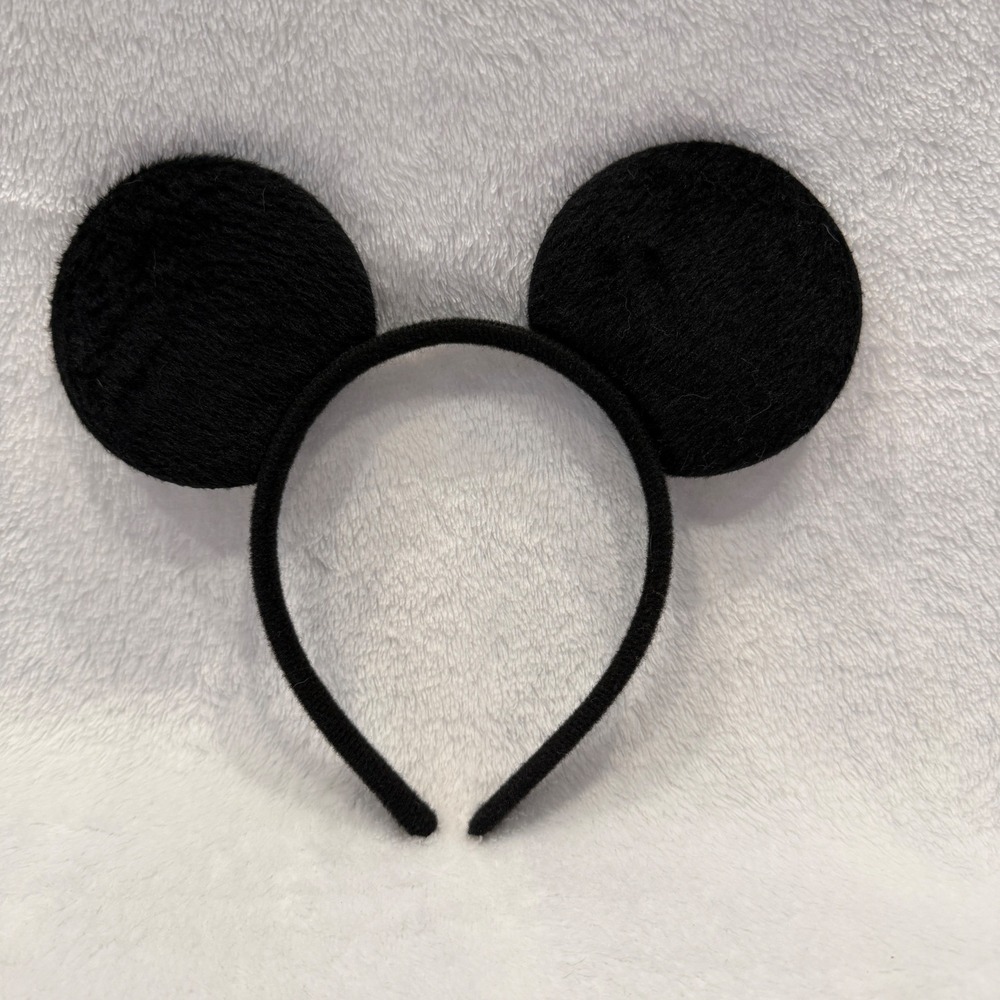 Disney Mickey Mouse Ears Headband Black Fuzzy Costume Accessory Kids Neutral